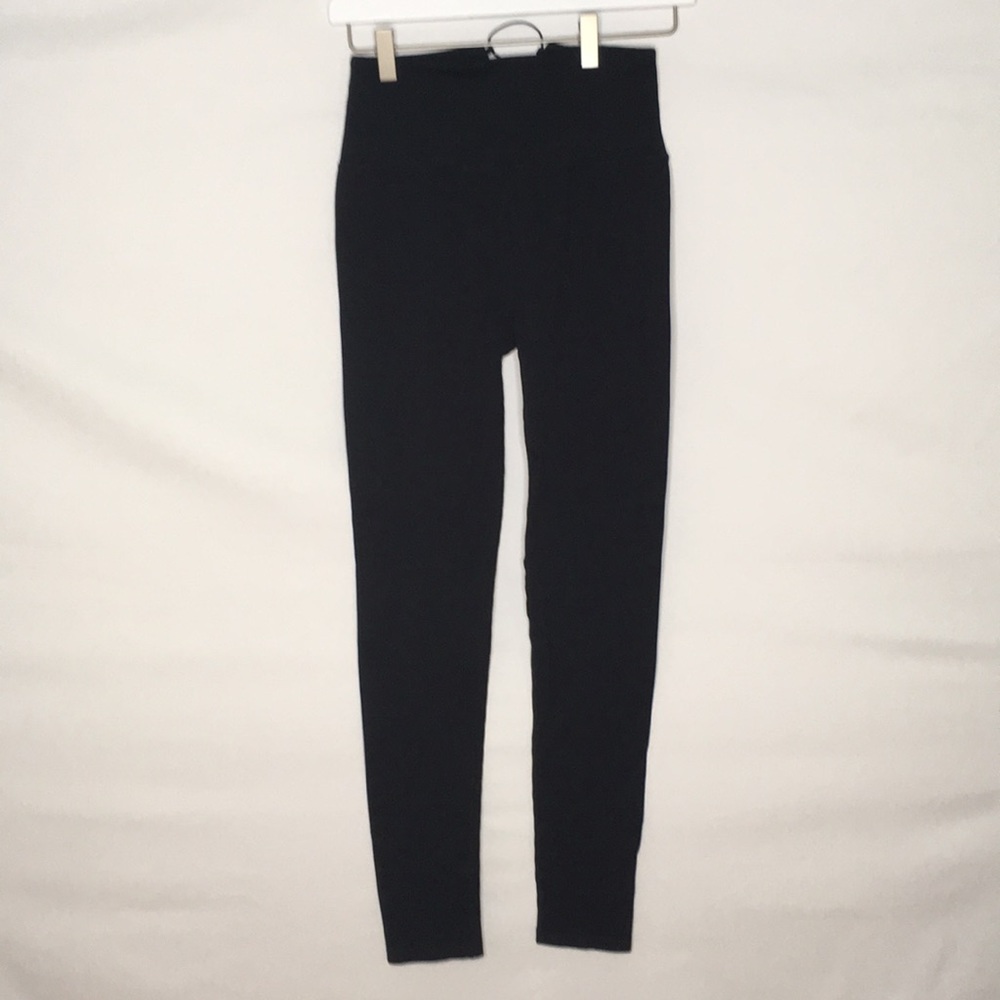 Fableltics black ribbed tight with lace up detail